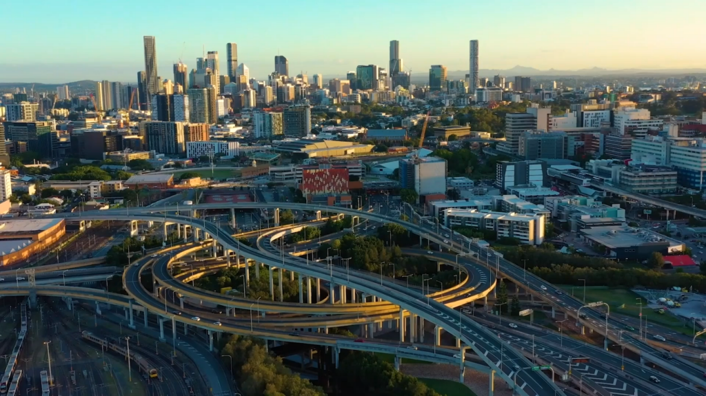 Aerial view of Brisbane City